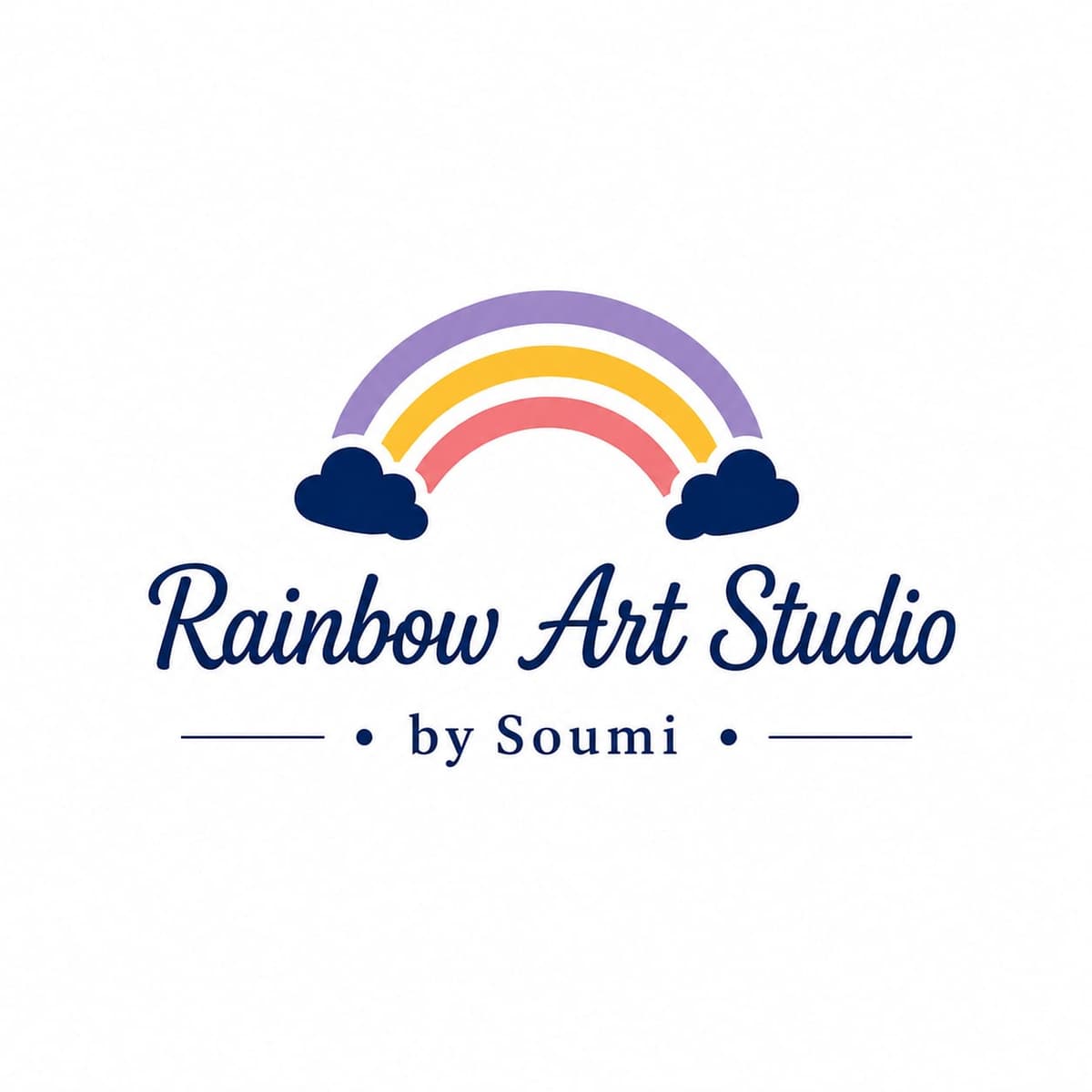 Rainbow Art Studio logo with a rainbow and clouds